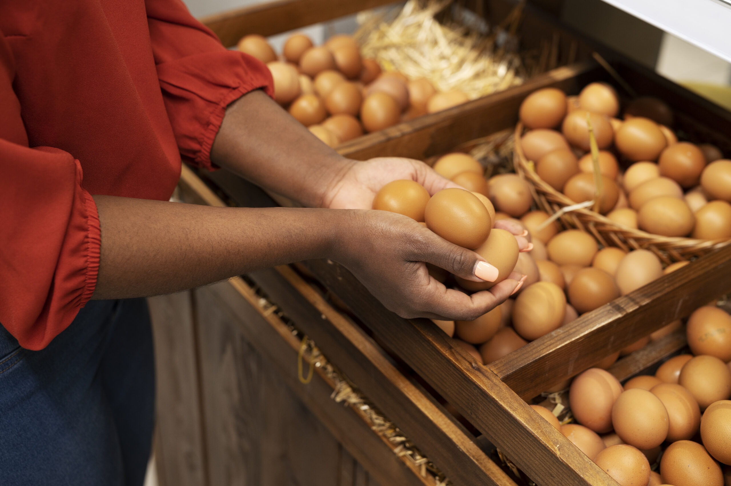 Eggs being sorted by hand